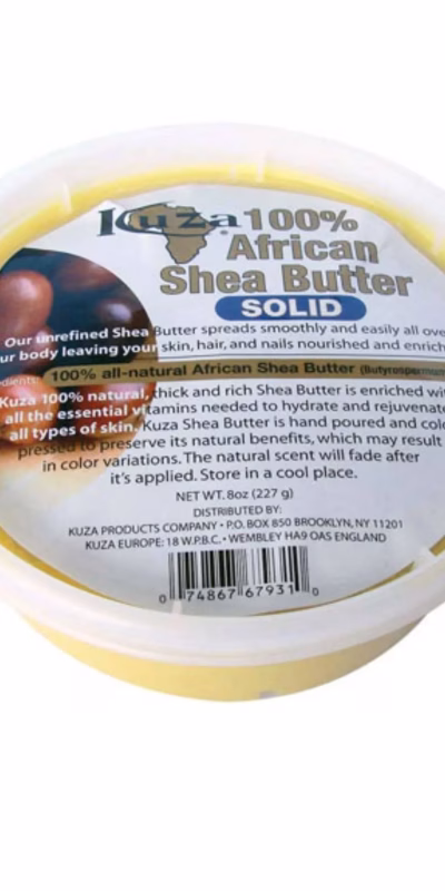 KUZA 100% AFRICAN SHEA BUTTER SOLID YELLOW 236ML