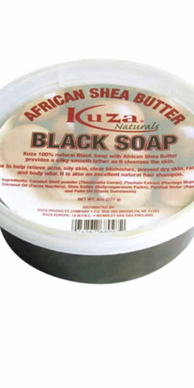 KUZA AFRICAN SHEA BLACK SOAP  227g 8OZ