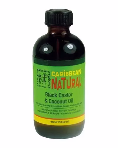 CARIBBEAN NATURAL BLACK CASTOR & COCONUT OIL 4OZ