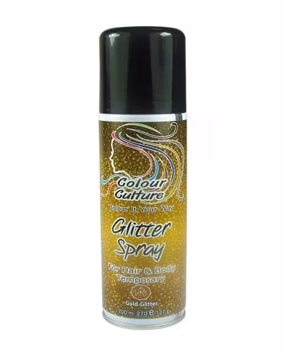 COLOUR CULTURE: COLOUR SPRAY - GOLD GLITTER 200ML