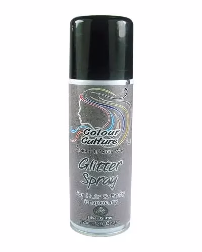 COLOUR CULTURE: COLOUR SPRAY - SILVER GLITTER 200M