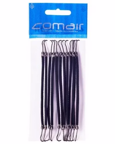 COMAIR HAIR CLIP PLASTIC PACK 12 PCS BLACK 3150163