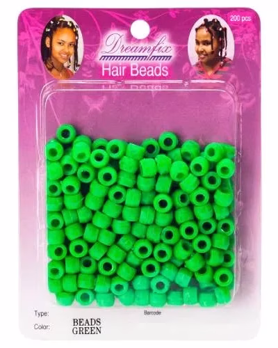 DREAMFIX HAIR BEADS/HAARPERLEN, GREEN, 200ER PACK