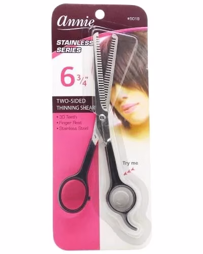 Annie 2-Sided Thinning Shears 6.75 Black 30 Teeth